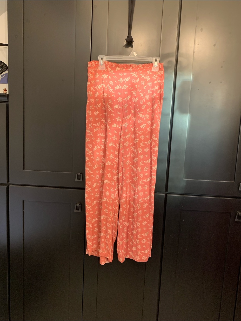 American Eagle Outfitters Coral  Floral Wide-Leg Pants